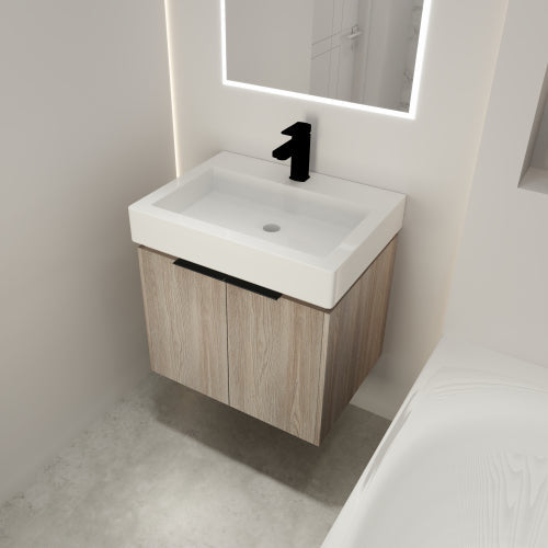 24 Inch Bathroom Vanity With Ceramic Basin