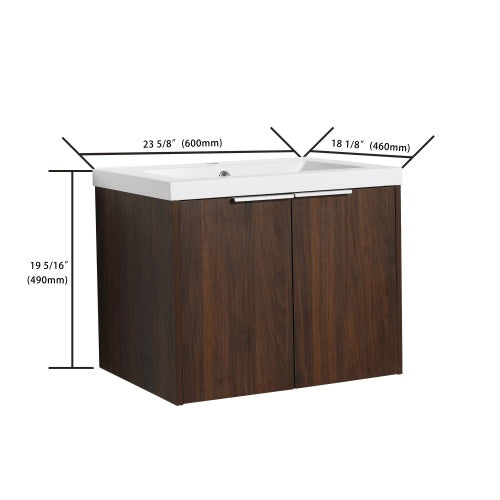 24 Inch Bathroom Cabinet With Sink,Soft Close Doors,Float Mounting Design For Small Bathroom