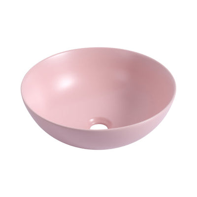 Ceramic Countertop Art Wash Basin, Vessel Sink(Matt Light Pink)