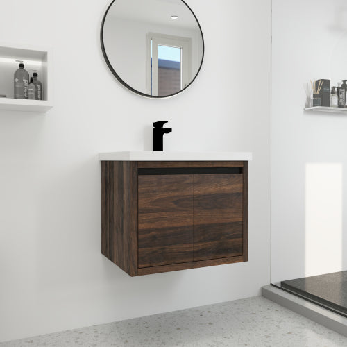 24 Inch Bathroom Cabinet With Sink,Soft Close Doors,Float Mounting Design For Small Bathroom