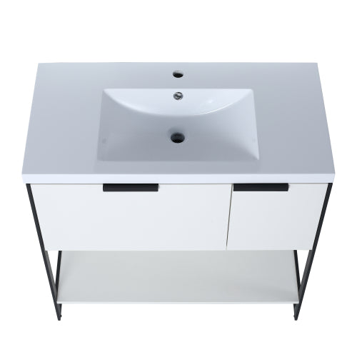 36 in. Bathroom Vanity whit Resin Basin Top