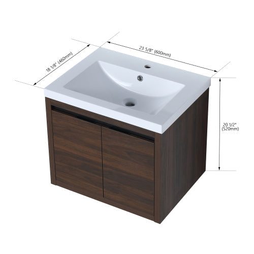 24 Inch Bathroom Cabinet With Sink,Soft Close Doors,Float Mounting Design For Small Bathroom