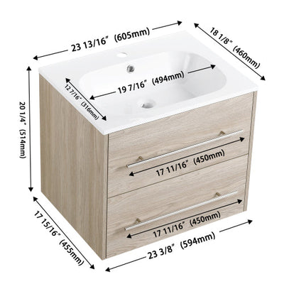 24 Inch Wall Mounted Bathroom Vanity