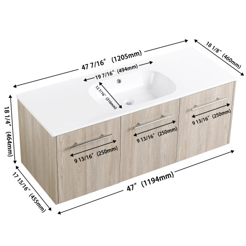 48 Inch Wall Mounted Bathroom Vanity