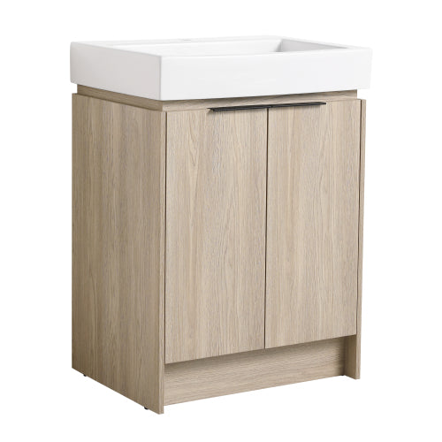 24 Inch Bathroom Vanity With Ceramic Basin