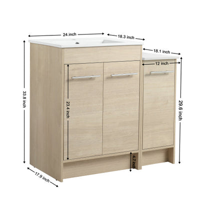 36 Inch Bathroom Cabinet With Sink, Soft Close Doors