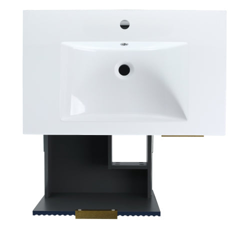 30 Inch Freestanding Bathroom Vanity With Resin Basin