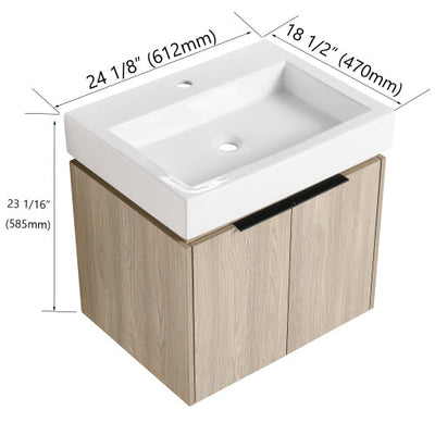 24 Inch Bathroom Vanity With Ceramic Basin