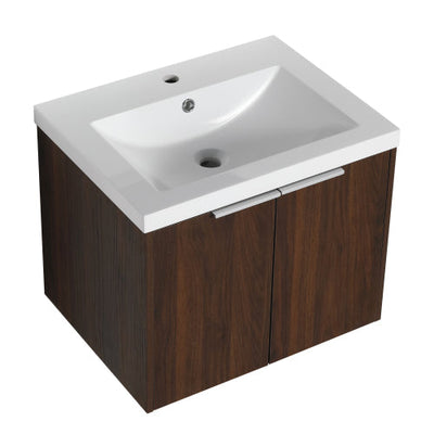 24 Inch Bathroom Cabinet With Sink,Soft Close Doors,Float Mounting Design For Small Bathroom