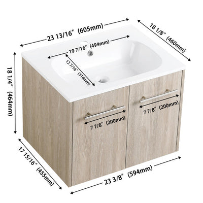 24 Inch Wall Mounted Bathroom Vanity