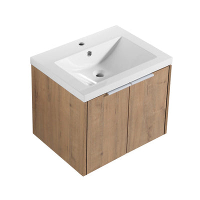 24 Inch Bathroom Cabinet With Sink,Soft Close Doors,Float Mounting Design For Small Bathroom