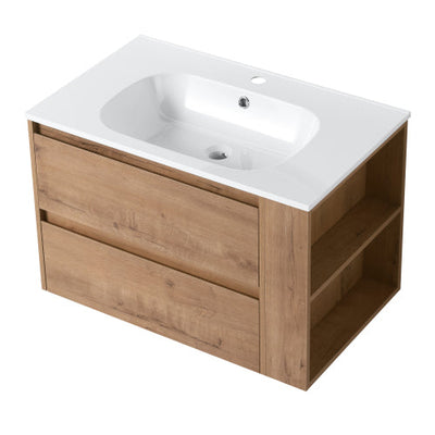 30 Inch Wall Mounting Bathroom Vanity With Gel Sink