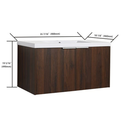 36 Inch Modern Design Float Mounting Bathroom Vanity With Sink Soft Close Door