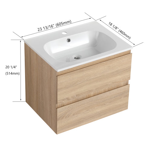 24inch Bathroom Vanity With Gel Basin Top