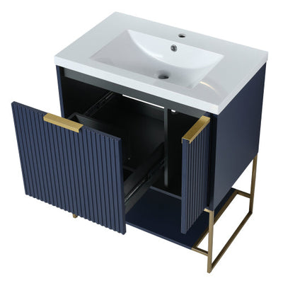 30 Inch Freestanding Bathroom Vanity With Resin Basin