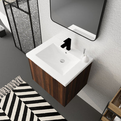 24 Inch Bathroom Cabinet With Sink,Soft Close Doors,Float Mounting Design For Small Bathroom