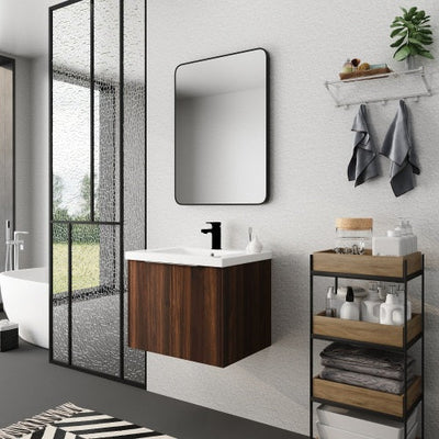 24 Inch Bathroom Cabinet With Sink,Soft Close Doors,Float Mounting Design For Small Bathroom