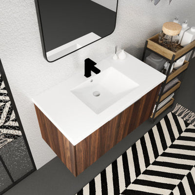 36 Inch Modern Design Float Mounting Bathroom Vanity With Sink Soft Close Door