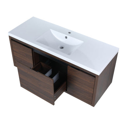 48 Inch Bathroom Cabinet With Sink,Soft Close Doors and Drawer,Float Mounting Design