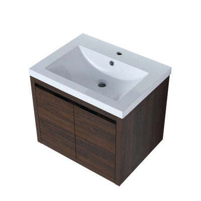 24 Inch Bathroom Cabinet With Sink,Soft Close Doors,Float Mounting Design For Small Bathroom