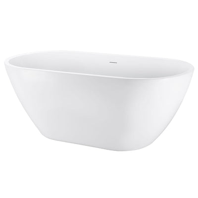 38-in W x 65-in L White Acrylic Freestanding Soaking Bathtub