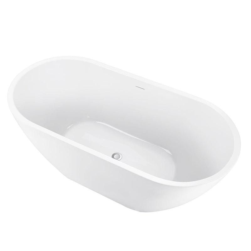 38-in W x 65-in L White Acrylic Freestanding Soaking Bathtub