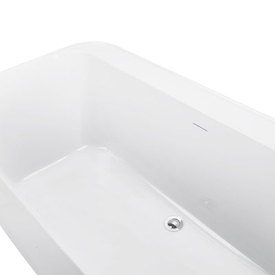 29-in W x 59-in L White Acrylic Freestanding Soaking Bathtub