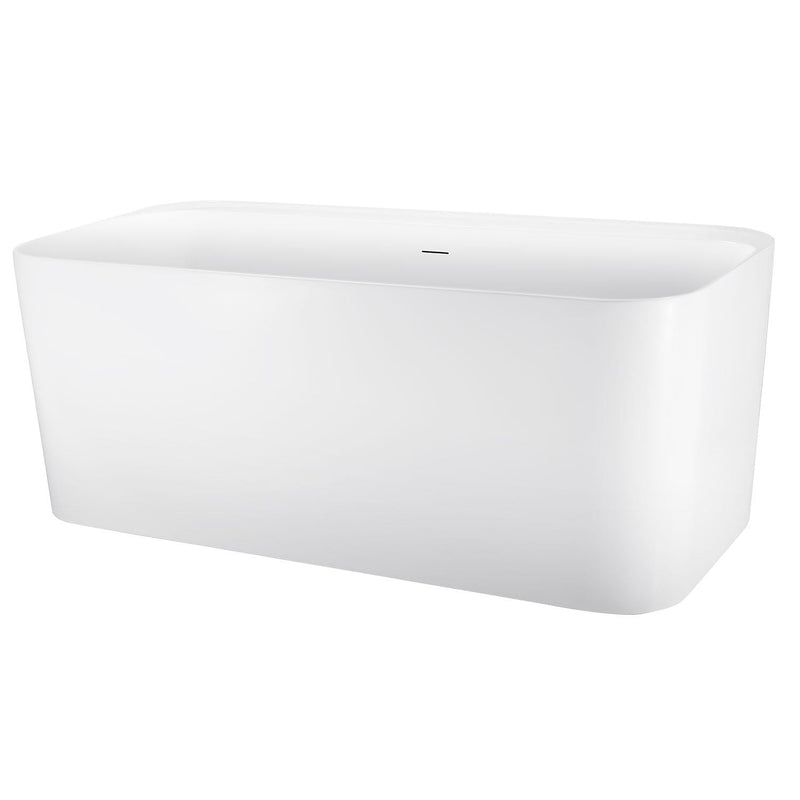 29-in W x 59-in L White Acrylic Freestanding Soaking Bathtub