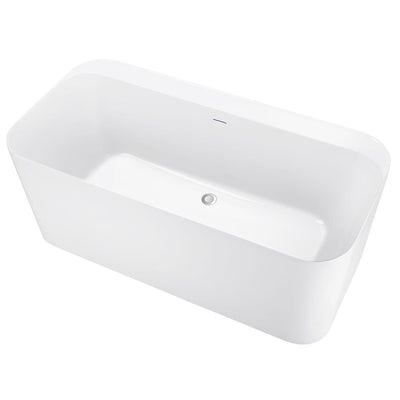 29-in W x 59-in L White Acrylic Freestanding Soaking Bathtub