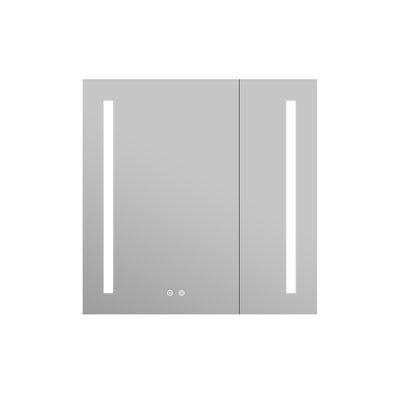 36-in x 30-in Lighted LED Surface/Recessed Mount Aluminum Mirrored Medicine Cabinet with Outlet