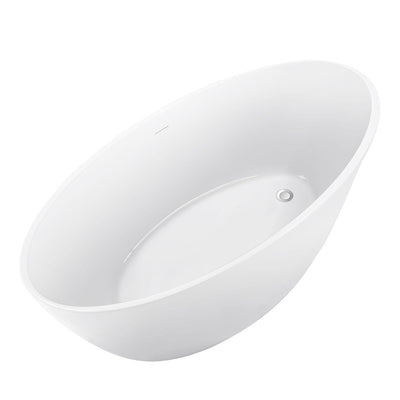 29-in W x 59-in L White Acrylic Freestanding Contemporary Soaking Bathtub