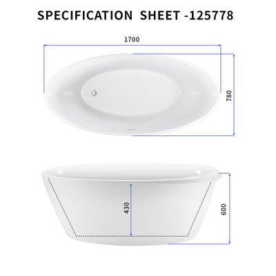 31-in W x 67-in L White Acrylic Freestanding Contemporary Soaking Bathtub