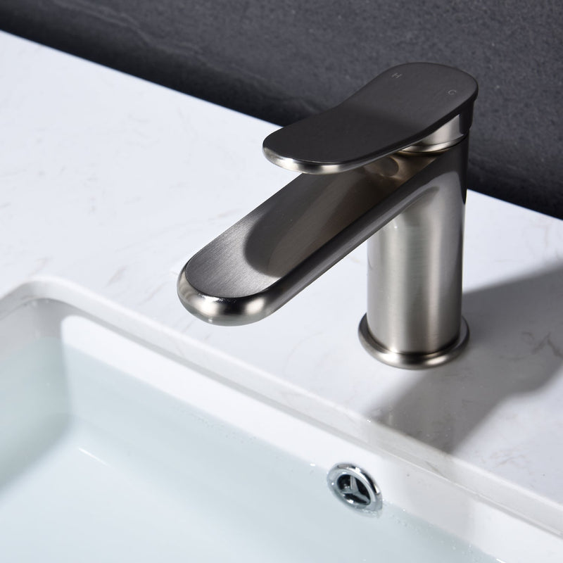 Single Handle Sink Brushed Nickel Vanity Bathroom Faucet