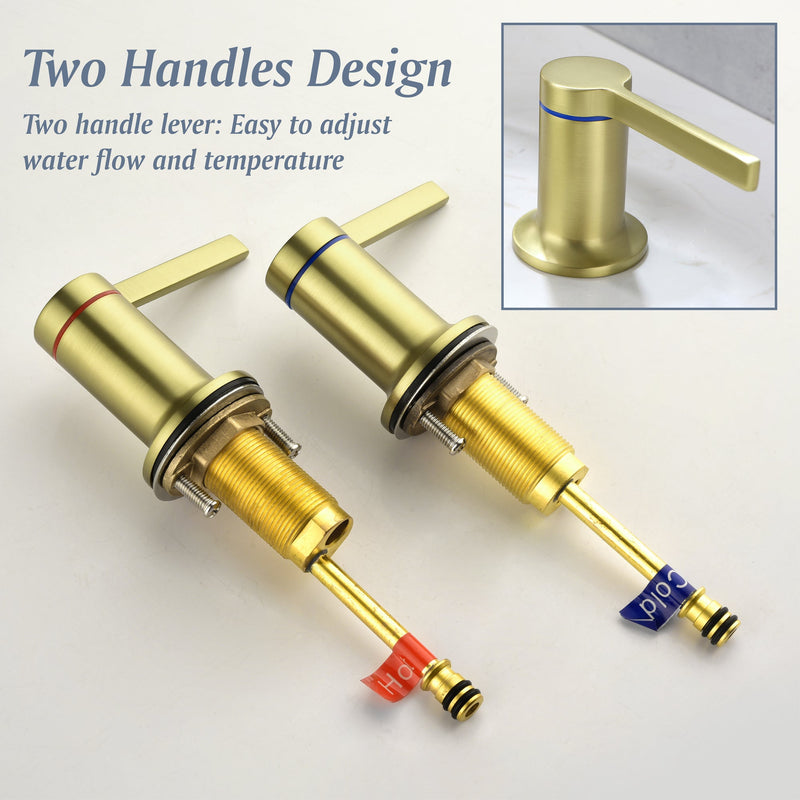 8 in. Widespread Double Handle Brass 3 Hole Bathroom Sink Faucet