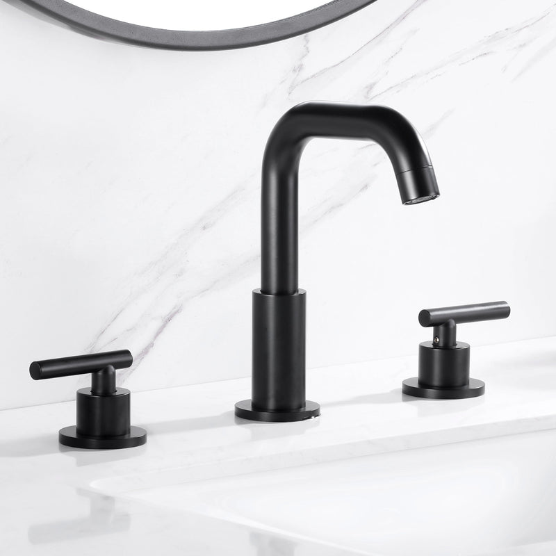 8 in. Widespread Double Handle Bathroom Faucet with 360-Degree Rotation