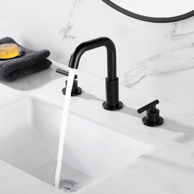 8 in. Widespread Double Handle Bathroom Faucet with 360-Degree Rotation