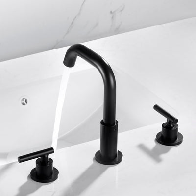 8 in. Widespread Double Handle Bathroom Faucet with 360-Degree Rotation