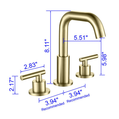 8 in. Widespread Double Handle Bathroom Faucet with 360-Degree Rotation