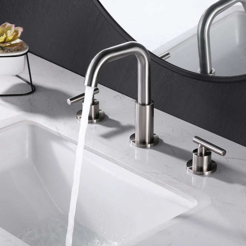 8 in. Widespread Double Handle Bathroom Faucet with 360-Degree Rotation