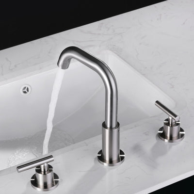 8 in. Widespread Double Handle Bathroom Faucet with 360-Degree Rotation