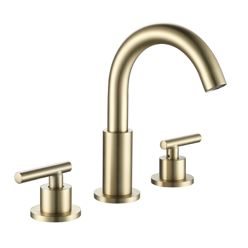 8 in. Widespread Double Handle Brass Bathroom Faucet with 360-Degree Rotation