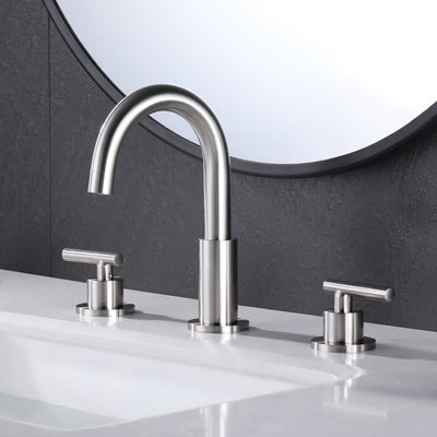 8 in. Widespread Double Handle Brass Bathroom Faucet with 360-Degree Rotation