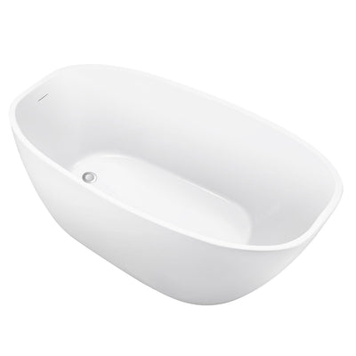 30-in W x 59-in L White Acrylic Freestanding Soaking Bathtub