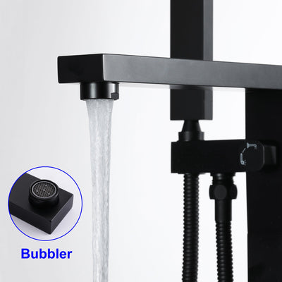 Single Handle Floor Mount Freestanding Tub Faucet with Hand Shower