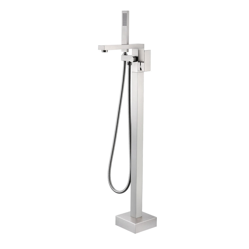 Single Handle Floor Mount Freestanding Tub Faucet with Hand Shower