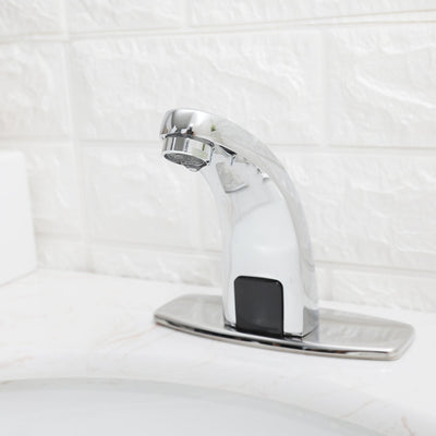 Automatic Sensor Touchless Bathroom Sink Faucet With Deck Plate