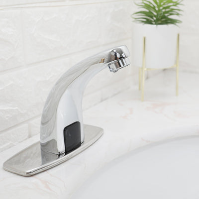 Automatic Sensor Touchless Bathroom Sink Faucet With Deck Plate