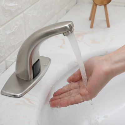 Automatic Sensor Touchless Bathroom Sink Faucet With Deck Plate