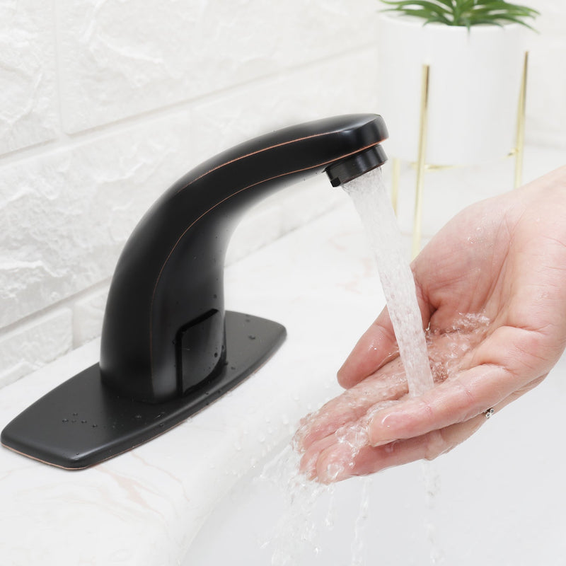 Automatic Sensor Touchless Bathroom Sink Faucet With Deck Plate