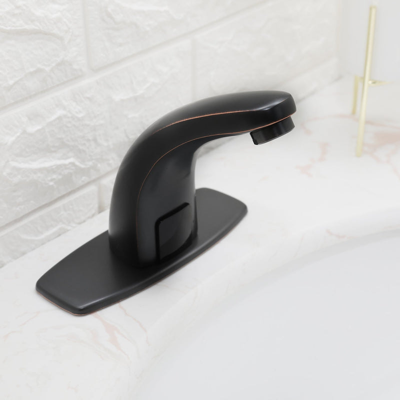 Automatic Sensor Touchless Bathroom Sink Faucet With Deck Plate